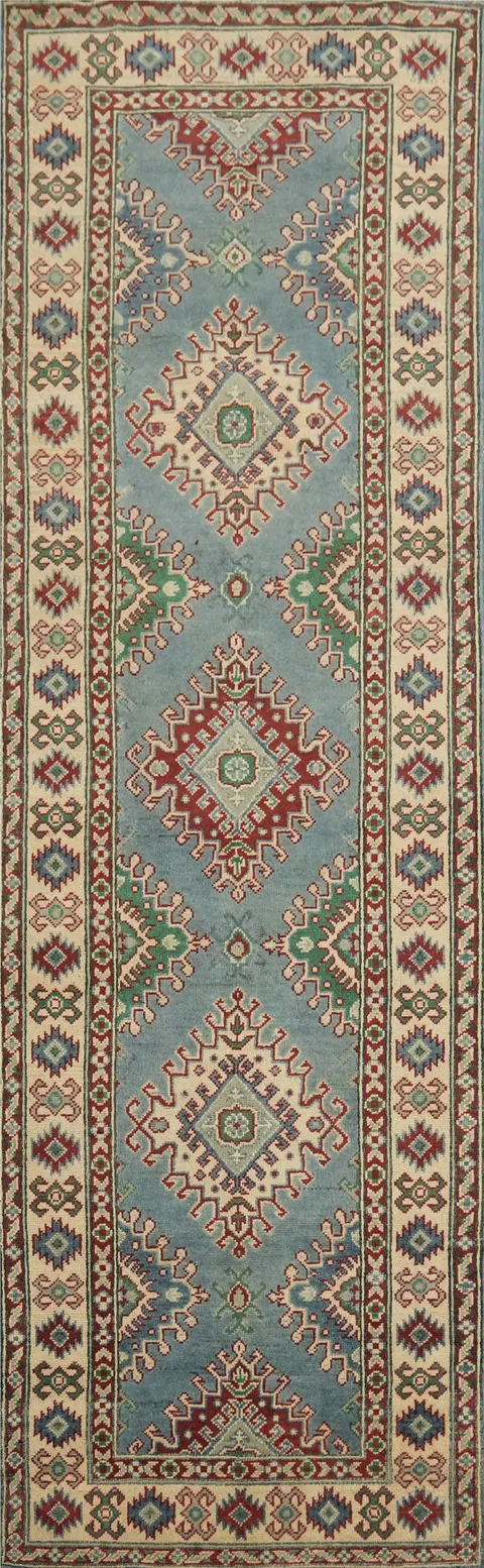 Blue Kazak South Western Runner Rug 3x9