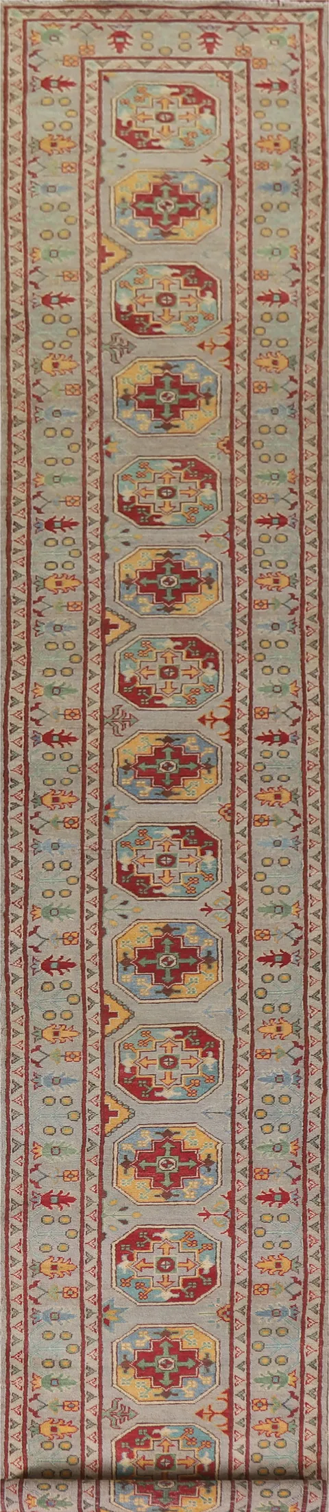 South Western Kazak Wool Runner Rug 3x20