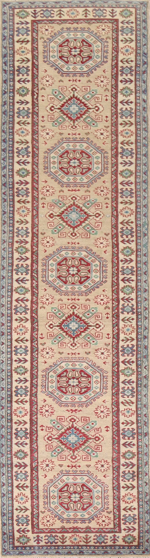 South Western Kazak Oriental Runner Rug 3x13