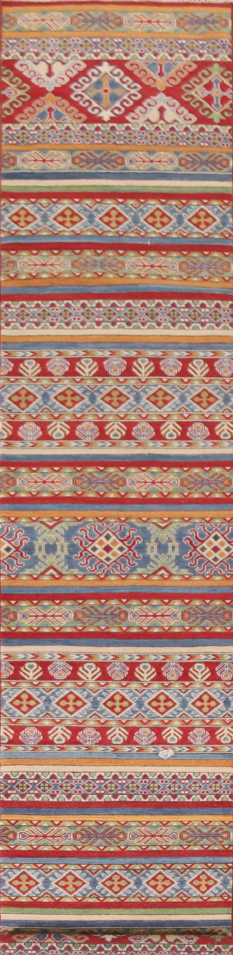 All-Over Kazak Oriental Runner Rug 3x14