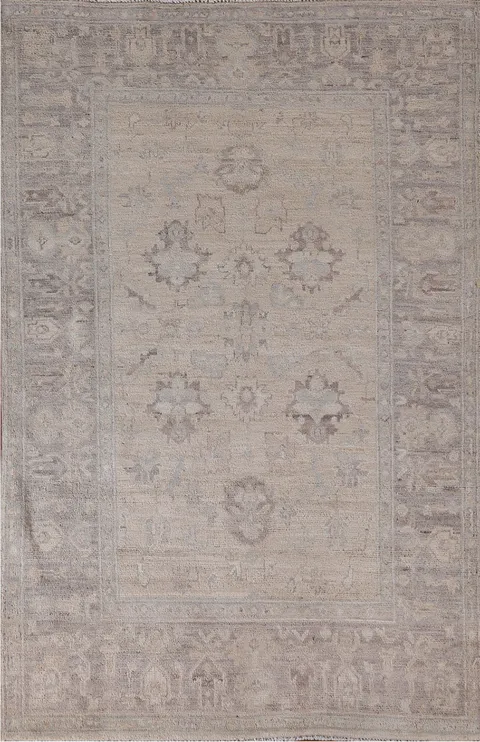 Vegetable Dye Oushak Turkish Area Rug 4x6