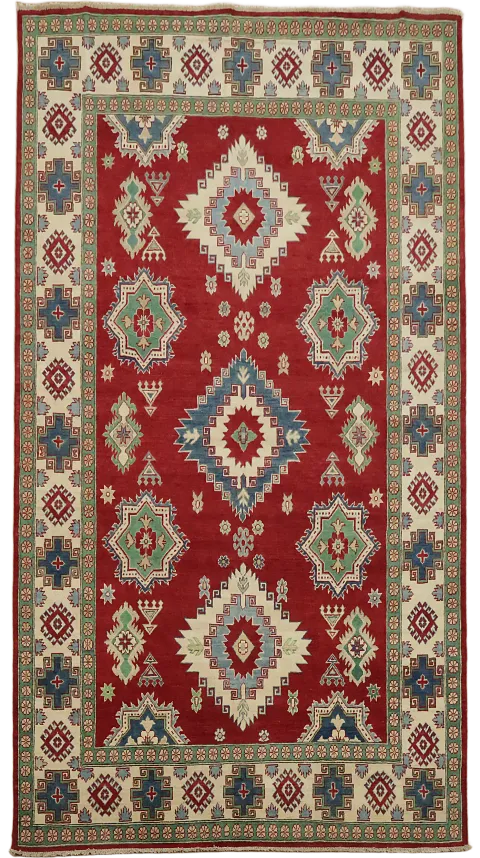 Red Wool Kazak South Western Area Rug 7x10