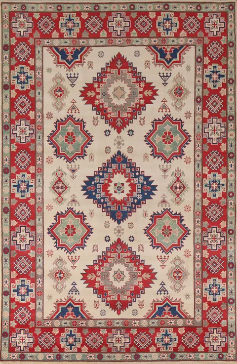 Handmade Kazak Wool Area Rug 7x10