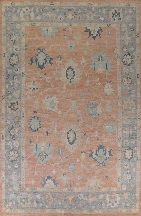 Vegetable Dye Oushak Turkish Area Rug 10x14