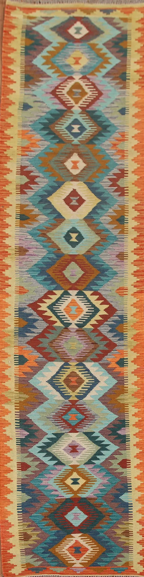 Multi-Color Kilim Oriental Runner Rug 3x13