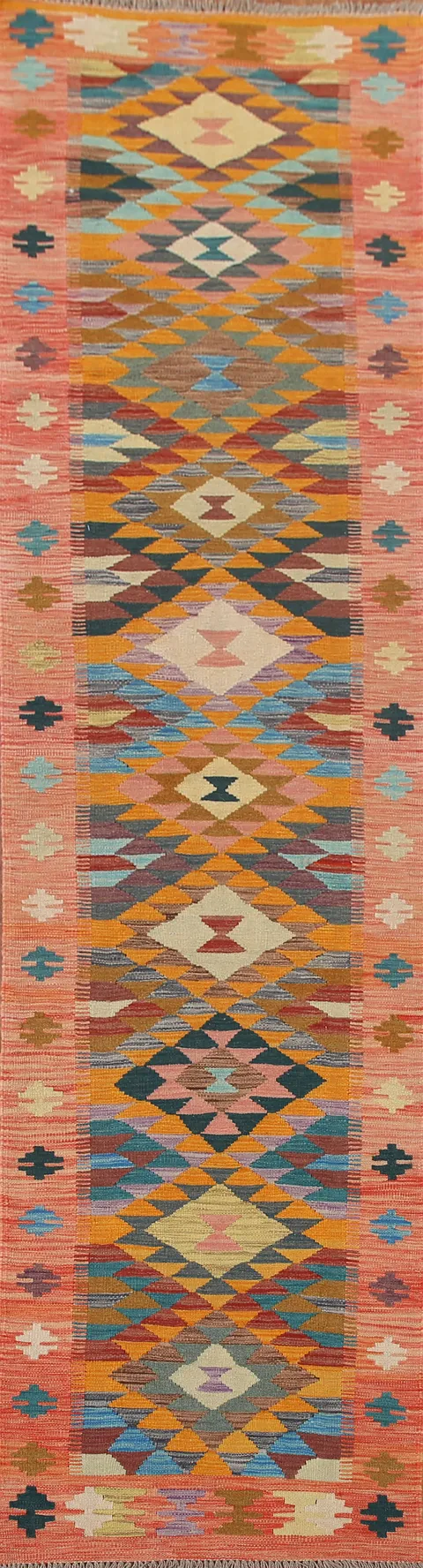 Multicolor Kilim Oriental Runner Rug 3x13
