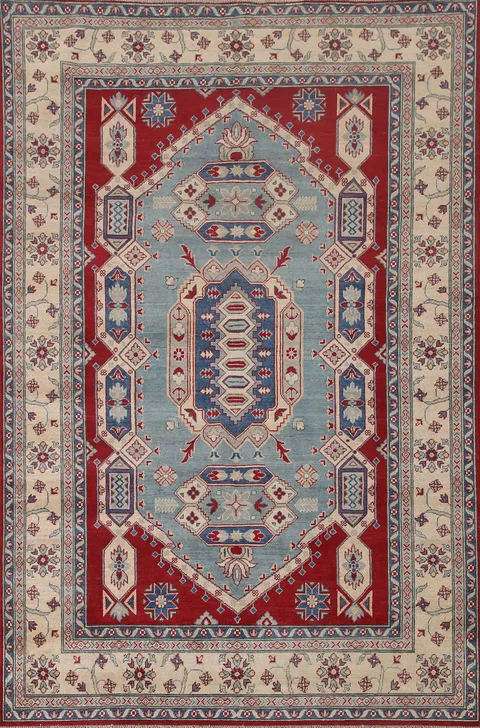Geometric Kazak Oriental Area Rug 7x10
