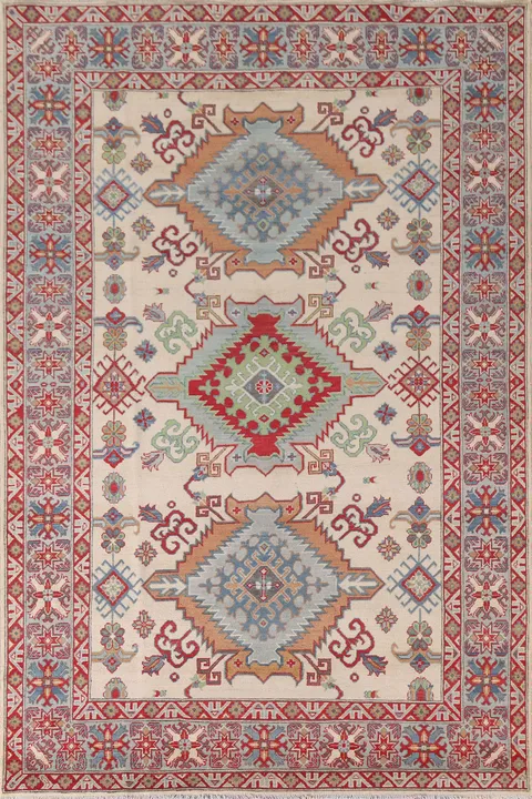 Geometric Kazak Oriental Area Rug 7x10