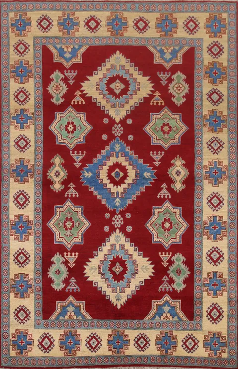 South Western Kazak Wool Area Rug 7x10