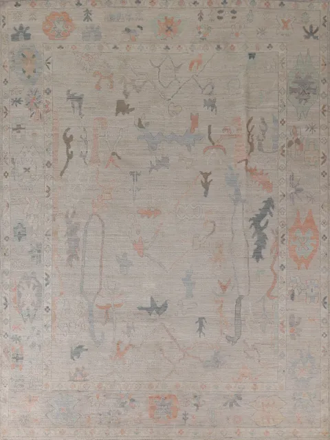 Earth Tone Oushak Vegetable Dye Wool Area Rug 8x10