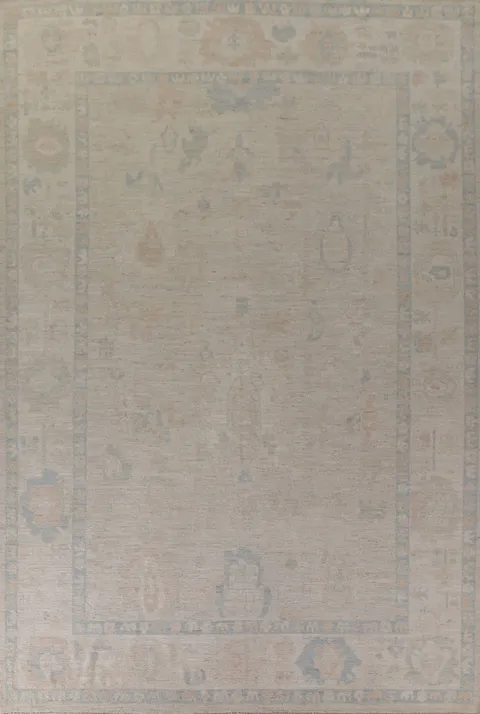 Vegetable Dye Oushak Large Area Rug 10x14