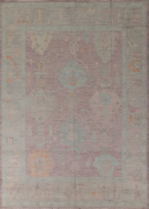 Vegetable Dye Oushak Turkish Purple Rug 8x10
