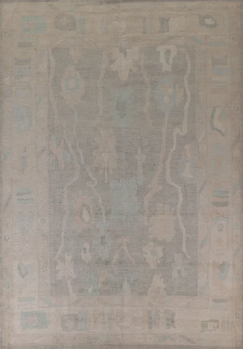 Earth Tone Oushak Vegetable Dye Area Rug 9x12