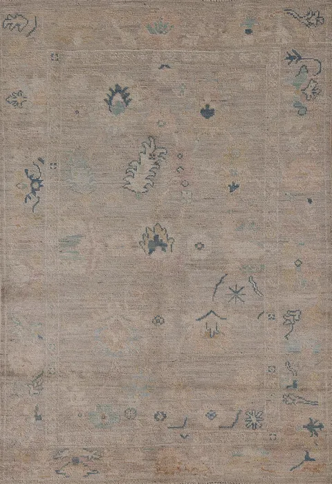 Vegetable Dye Oushak Turkish Area Rug 4x6