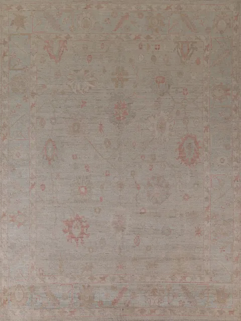 Earth Tone Oushak Vegetable Dye Area Rug 8x10