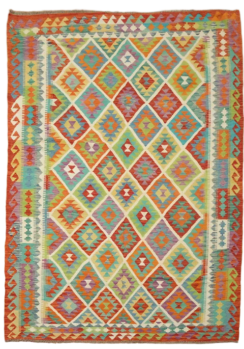 Multicolor Kilim Oriental Area Rug 7x10