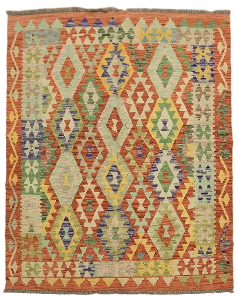 Reversible Wool Kilim Oriental Area Rug 5x6