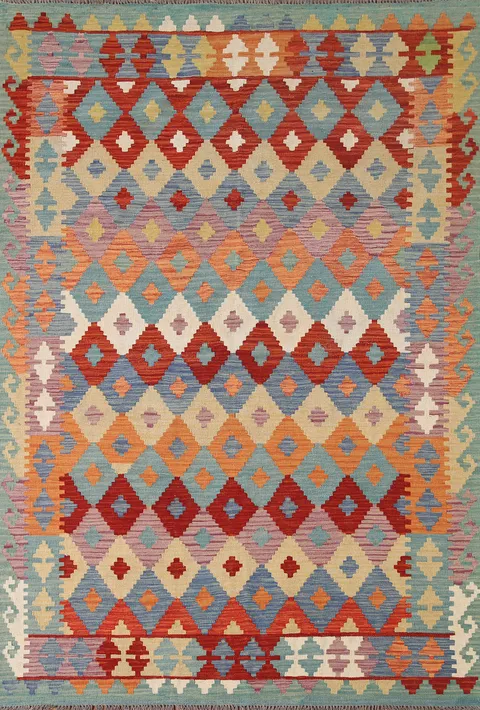 Multicolor Kilim Oriental Area Rug 6x8