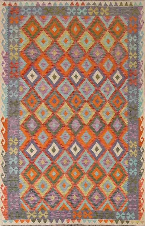 Geometric Kilim Oriental Area Rug 7x10