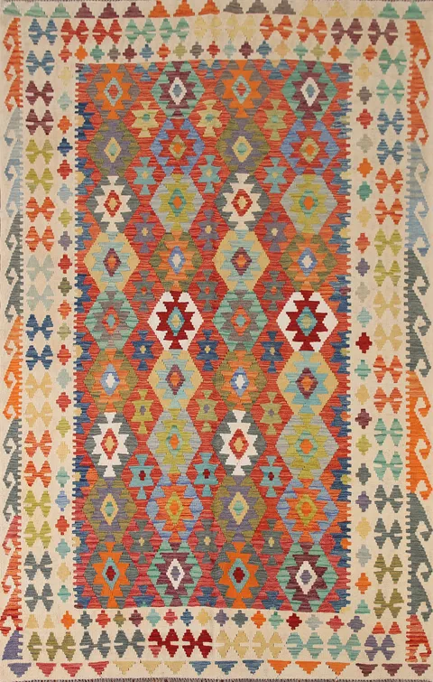 South Western Kilim Wool Area Rug 7x10