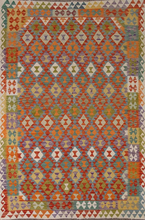 Multicolor Kilim Oriental Area Rug 7x10