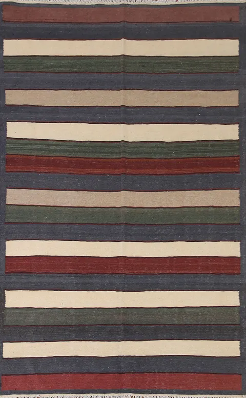 Striped Kilim Oriental Area Rug 5x8