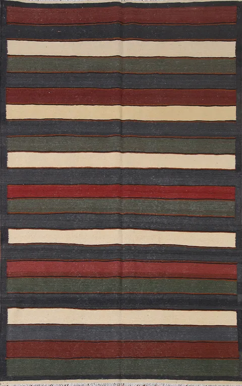 Striped Kilim Oriental Area Rug 5x8