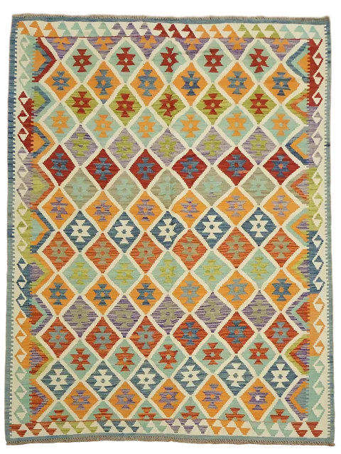 All-Over Trellis Kilim Oriental Area Rug 6x8