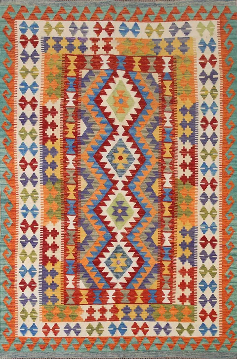 Multicolor Kilim Oriental Area Rug 6x8