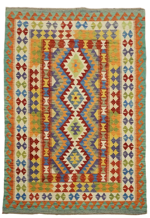 Multicolor Kilim Oriental Area Rug 6x8