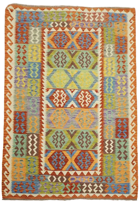 Reversible Wool Kilim Oriental Area Rug 6x8