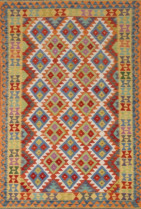 Multicolor Kilim Oriental Area Rug 6x8