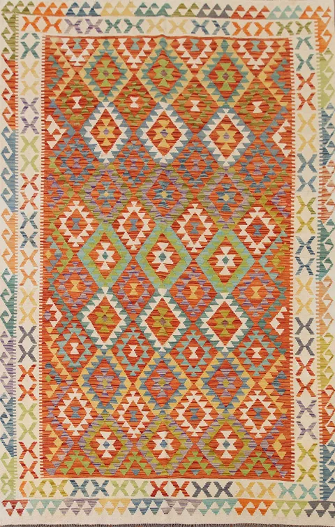 Reversible Wool Kilim Oriental Area Rug 7x10