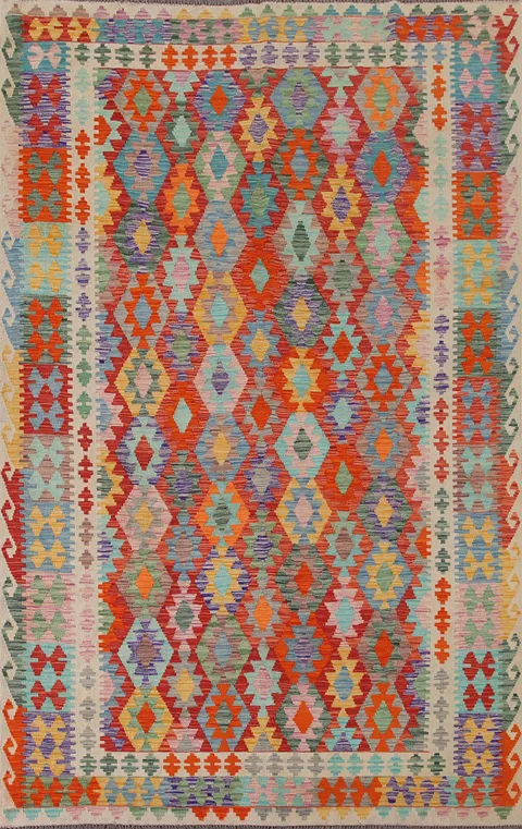 Multicolor Kilim Oriental Area Rug 7x10