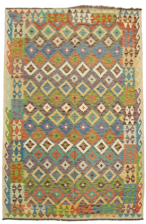 Multicolor Kilim Oriental Area Rug 6x8