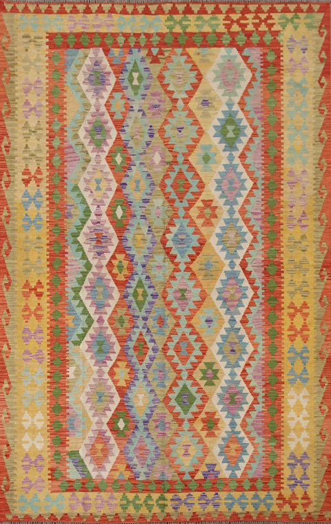 Geometric Kilim Oriental Area Rug 7x10