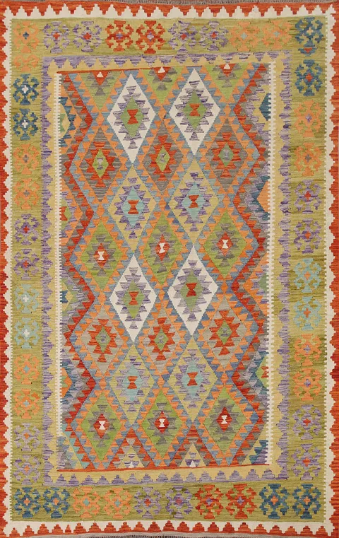 Reversible Wool Kilim Oriental Area Rug 7x10