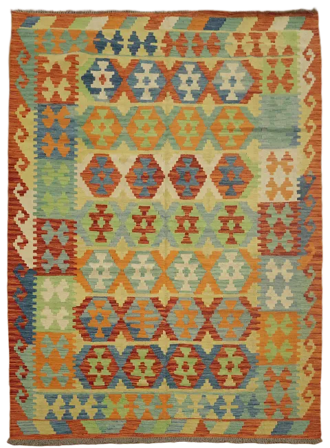 Multicolor Kilim Oriental Area Rug 6x8