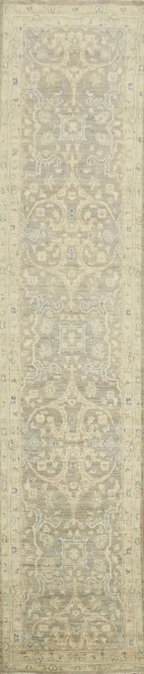 Vegetable Dye Oushak Turkish Runner Rug 3x12