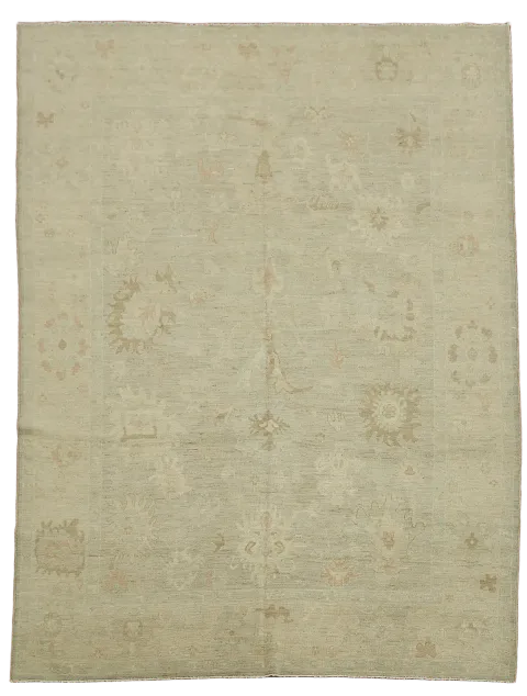 Vegetable Dye Oushak Turkish Area Rug 9x12