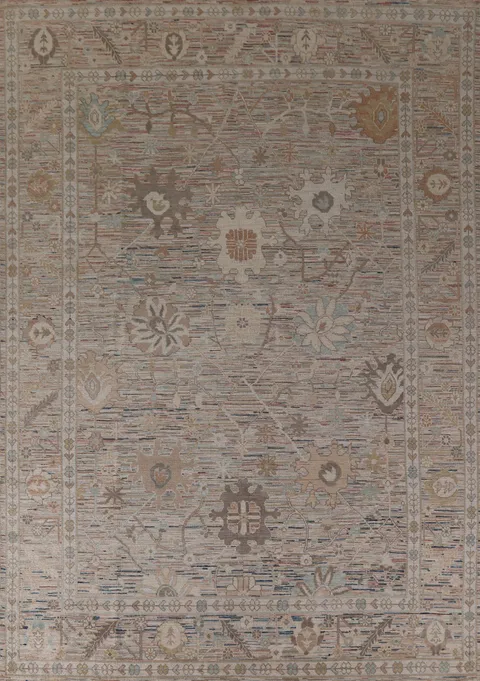 Vegetable Dye Oushak Turkish Area Rug 9x12