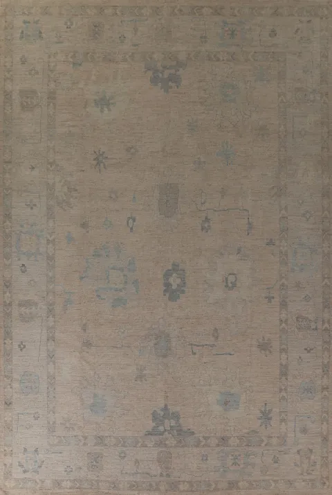 Vegetable Dye Oushak Large Area Rug 10x14