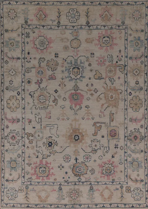 Vegetable Dye Oushak Turkish Area Rug 8x10