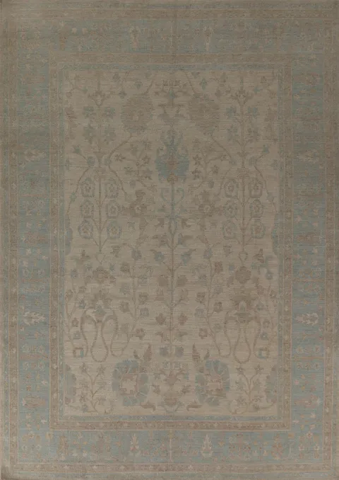 Vegetable Dye Oushak Turkish Area Rug 9x12