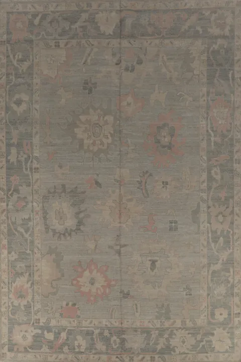Vegetable Dye Wool Oushak Large Area Rug 10x14