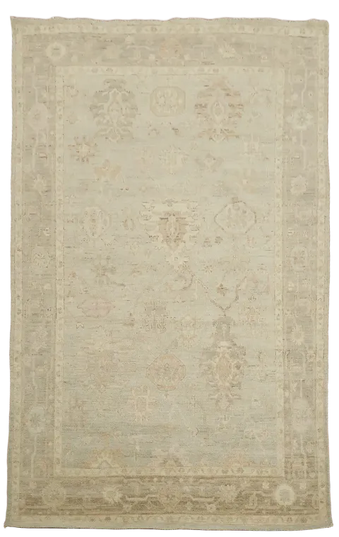Vegetable Dye Oushak Turkish Area Rug 6x9