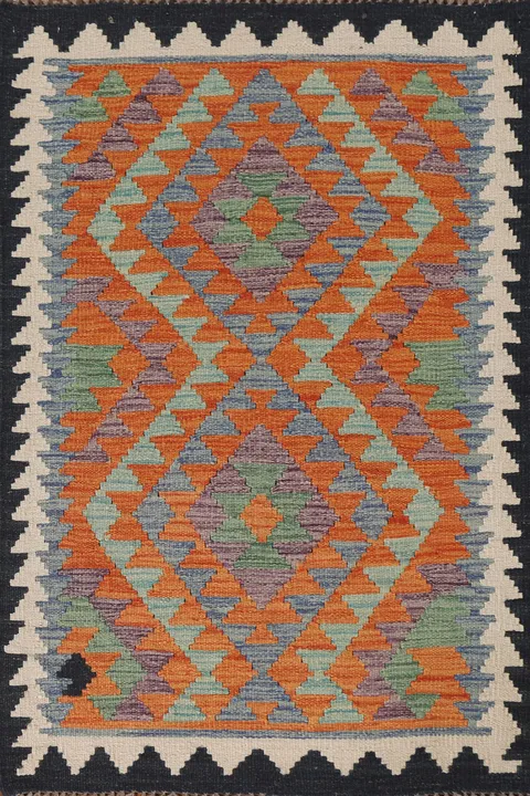 Multicolor Kilim Oriental Accent Rug 3x4