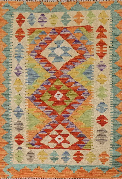 South Western Wool Kilim Oriental Rug 3x4