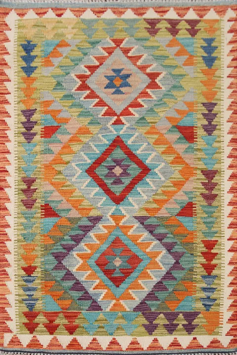 South Western Kilim Oriental Accent Rug 3x4