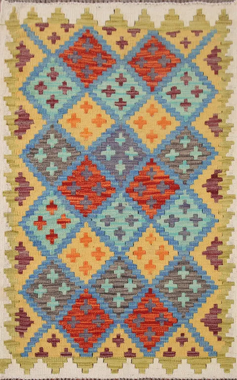 Multicolor Kilim Oriental Accent Rug 3x4